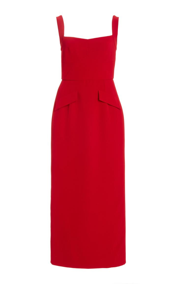 Moda Operandi Saloni Rachel-b Crepe Midi Dress