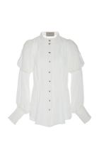 Soonil Balloon Sig Tucked Silk Blouse
