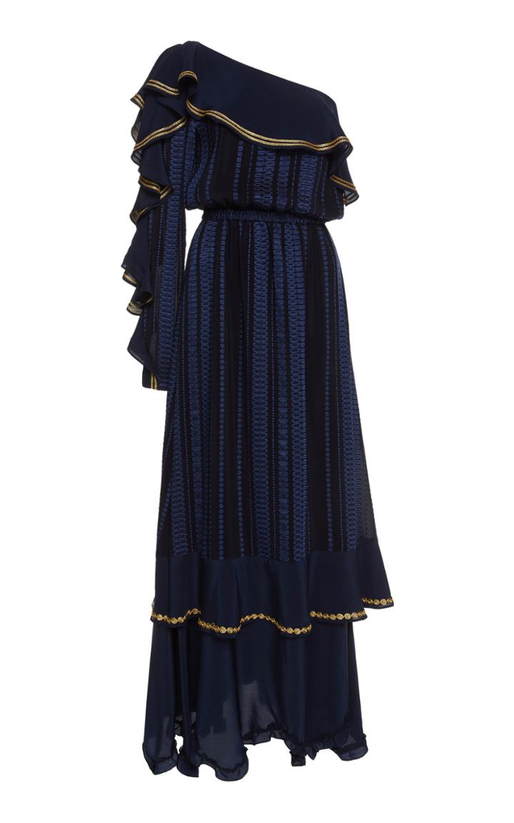 Zeus + Dione Artemis Ruffled Silk Maxi Dress