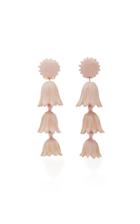 Oscar De La Renta Tiered Painted Flower Earrings