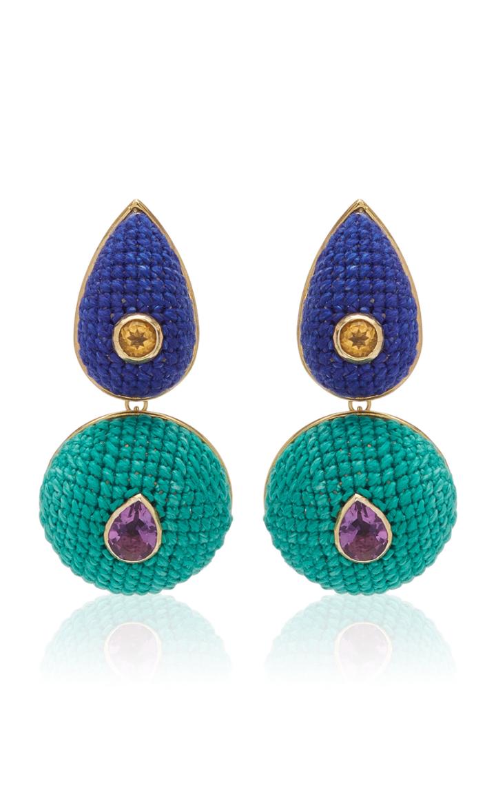 Moda Operandi Maria Frering Blue Study Of Colour Double Drop Earrings