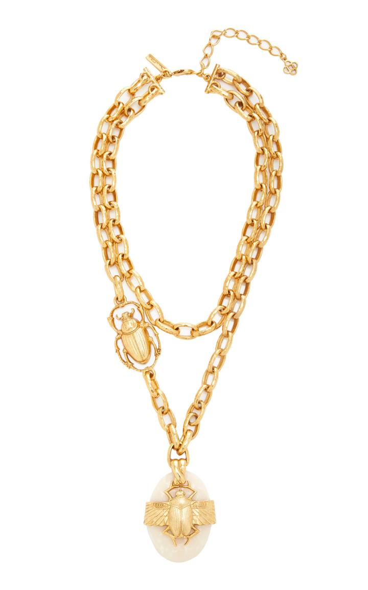 Oscar De La Renta Scarab Necklace