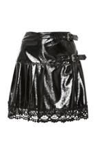 Anna Sui Patent Pleated Skirt