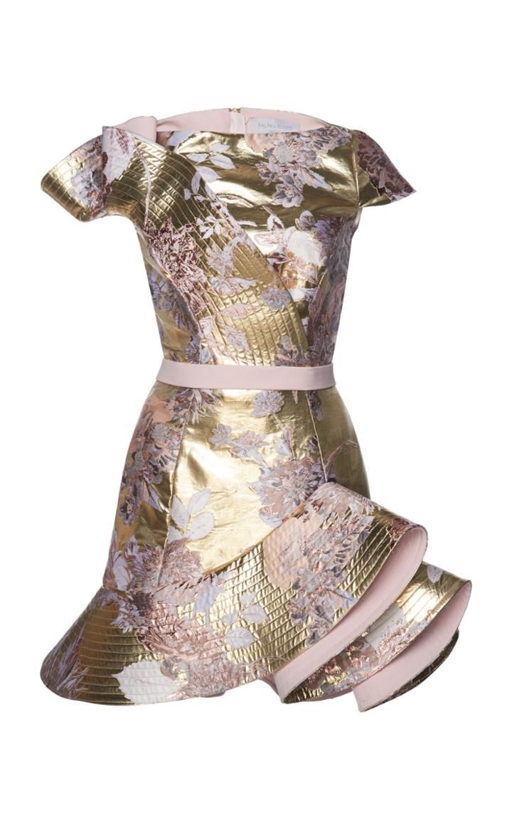 Ralph & Russo Frozen Frill Jacquard Dress