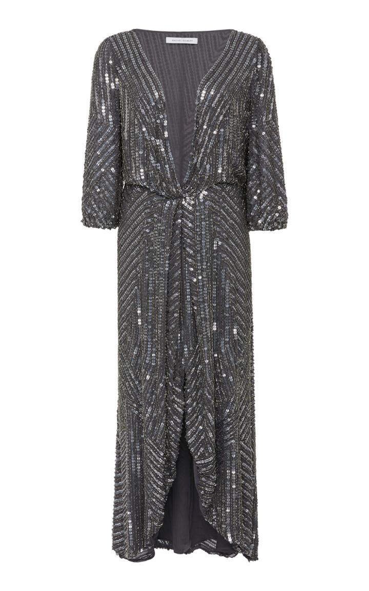 Rachel Gilbert Lovelle Beaded Wrap Dress