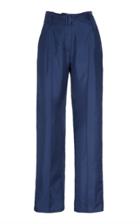 Sally Lapointe Belted Pleated Twill Straight-leg Trousers