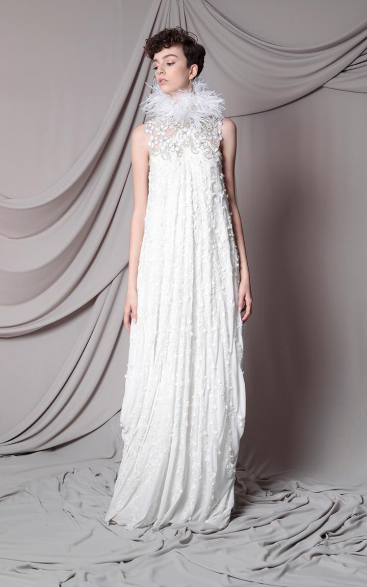 Moda Operandi Marco & Maria Cape Feathered Gown Size: 0