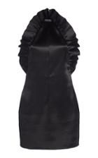 Philosophy Di Lorenzo Serafini Ruffled Collar-detailed Satin Mini Dres