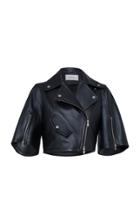 Dorothee Schumacher Modern Volumes Cropped Calf Leather Jacket