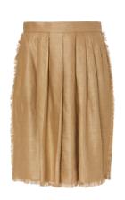 Max Mara Berma Pleated Fringe-trimmed Linen-silk Mini Skirt