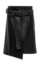 Proenza Schouler Belted Wrap Front Leather Skirt