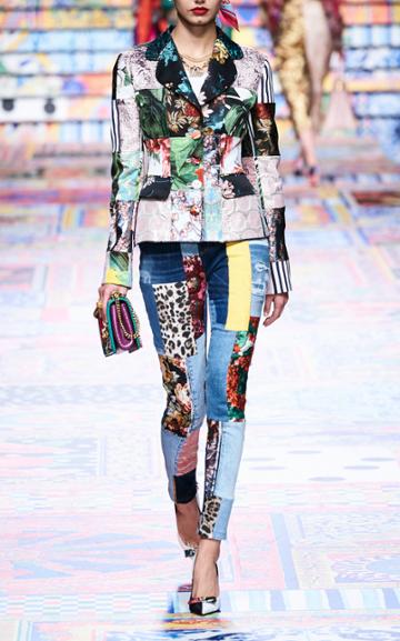 Moda Operandi Dolce & Gabbana Patchwork-embroidered Mid-rise Skinny Jeans