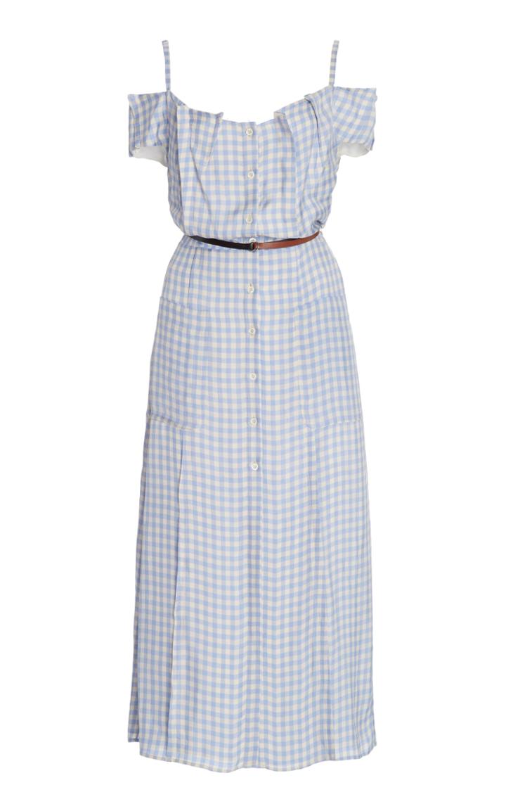 Altuzarra Nicole Off-the-shoulder Gingham Crepe Midi Dress