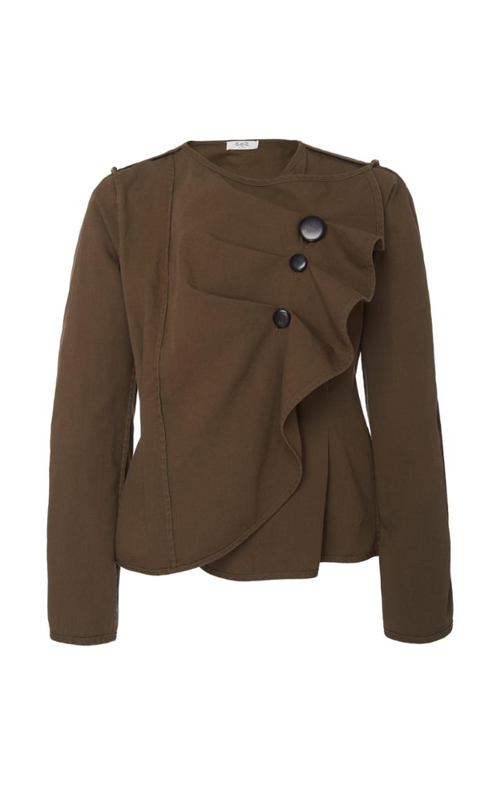 Sea Long Sleeve Blouse With Buttons