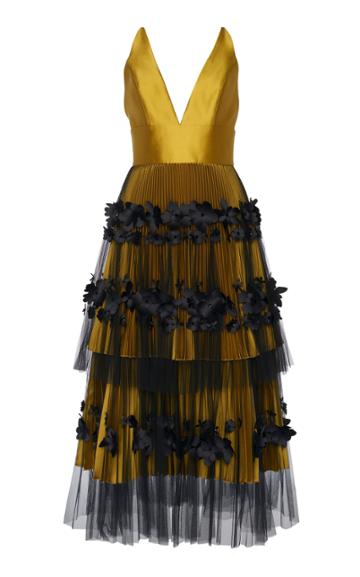 Viktor & Rolf Tiered Graphic Flower Cocktail Gown