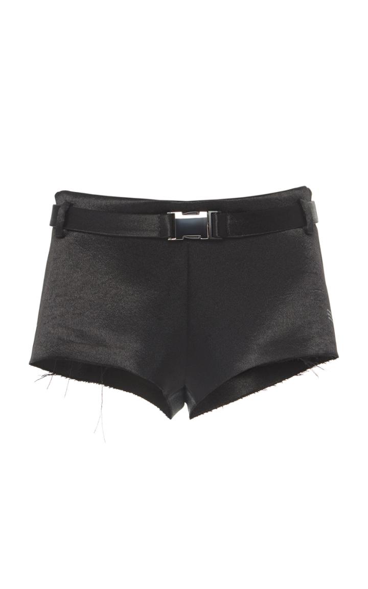 Off-white C/o Virgil Abloh Duchess Satin Mini Shorts With Buckle Belt