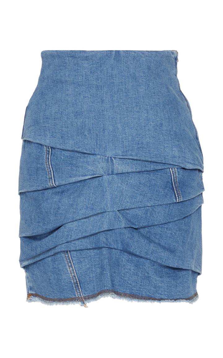 Philosophy Di Lorenzo Serafini Distressed Layered Denim Skirt