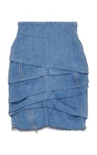 Philosophy Di Lorenzo Serafini Distressed Layered Denim Skirt