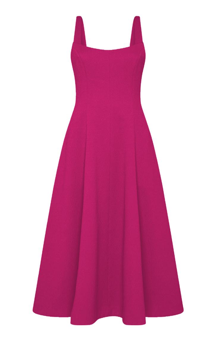 Rebecca Vallance Andie Textured Fit And Flare Midi Dress