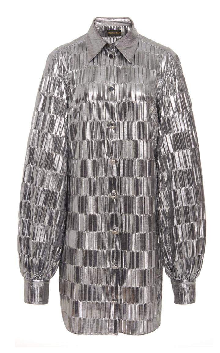 Christian Siriano Metallic Long Sleeve Tunic