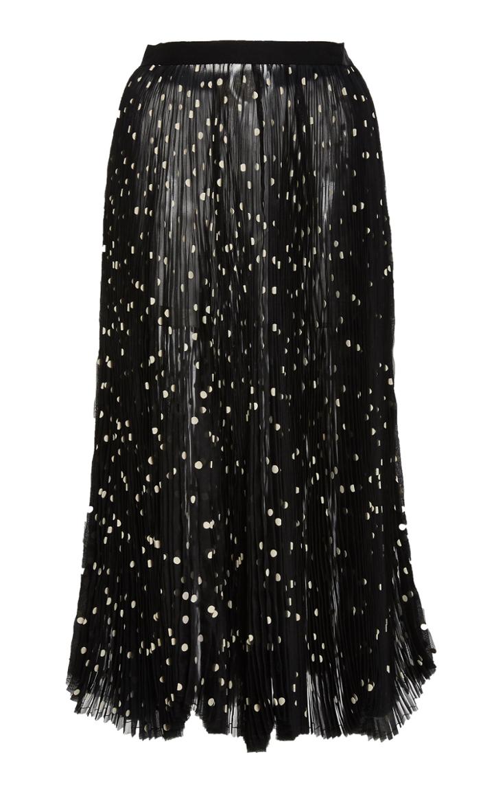 Khaite Elizabeth Flocked-organza Midi Skirt