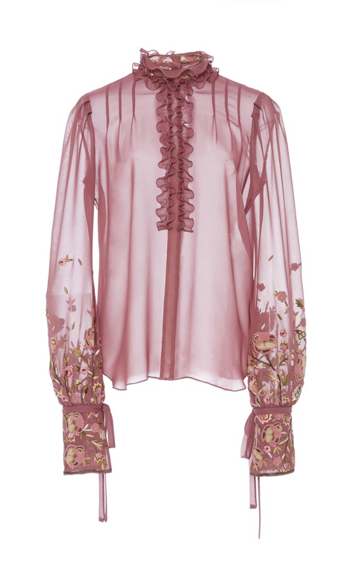 J. Mendel Floral Embroidered Blouse