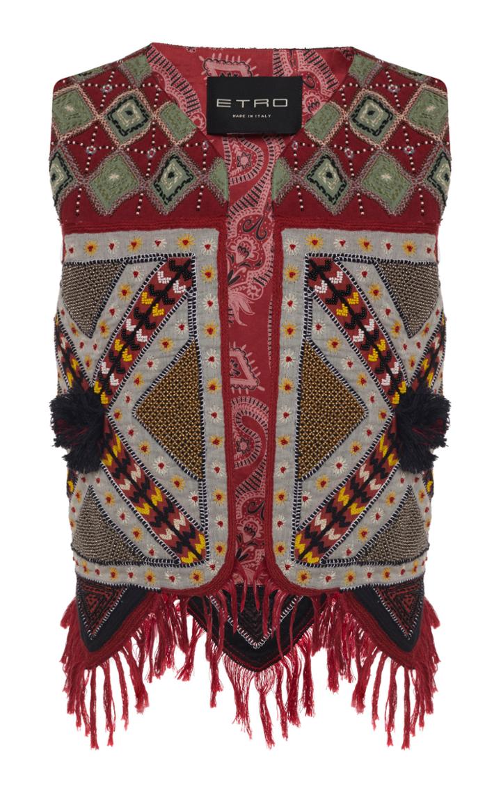 Moda Operandi Etro Embellished Jacquard Vest Size: 38