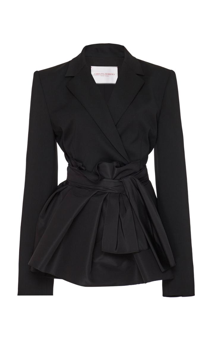 Carolina Herrera Wrap Waist Stretch-wool Blazer Size: 0