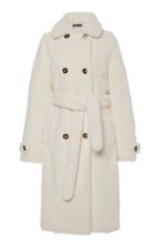 Apparis Olivia Belted Double-breasted Faux Fur Trench Coat