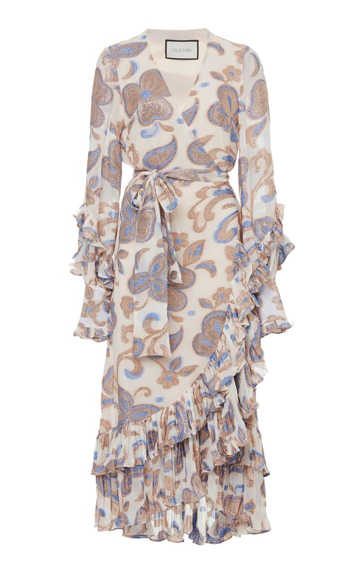 Alexis Abessa Wrap Midi Printed Dress