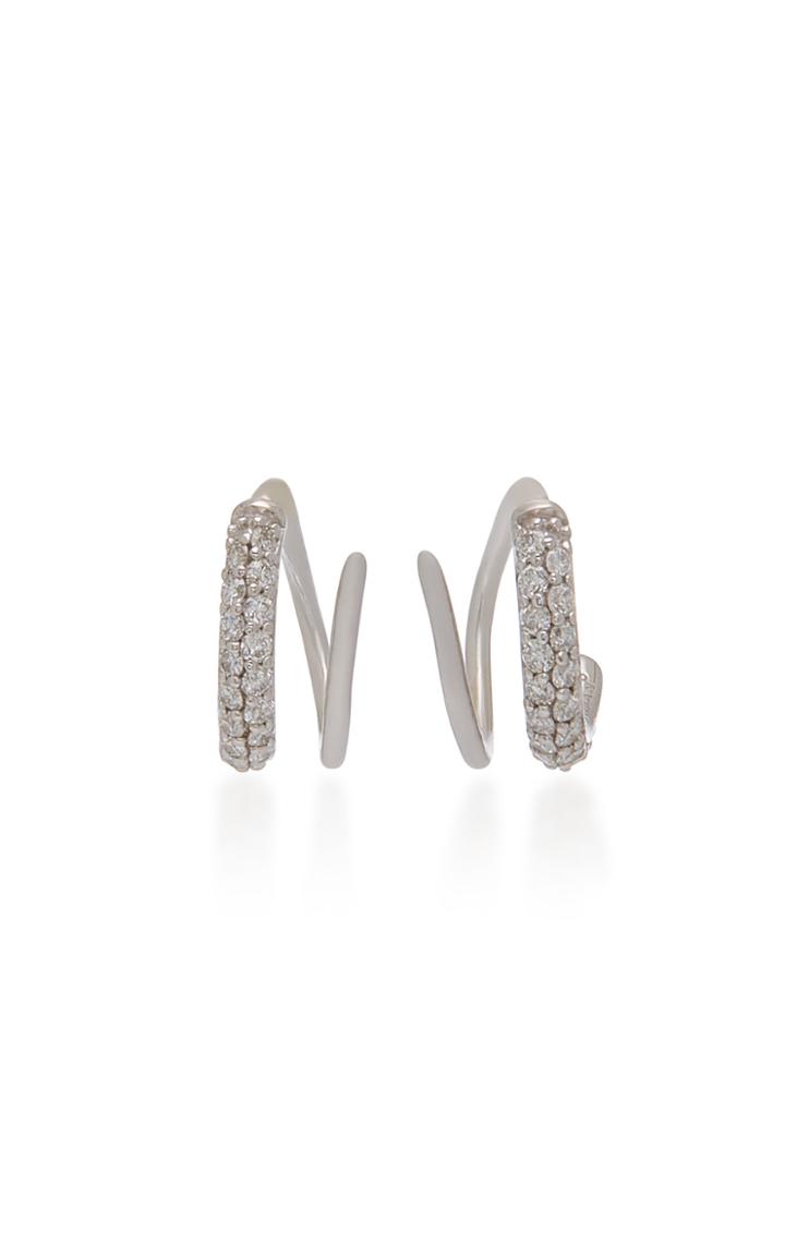 Lynn Ban Jewelry Sterling Silver Pav Diamond Earrings