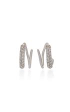 Lynn Ban Jewelry Sterling Silver Pav Diamond Earrings