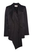 Matriel Satin Blazer W/ Draping