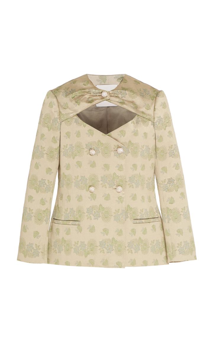 Moda Operandi Markarian Salvo Brocade Double-breasted Crystal Buttoned Jacket Size:
