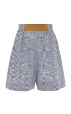 Moda Operandi Lee Mathews Billie Contrast-pocket Cotton-blend Gingham Short Size: 0