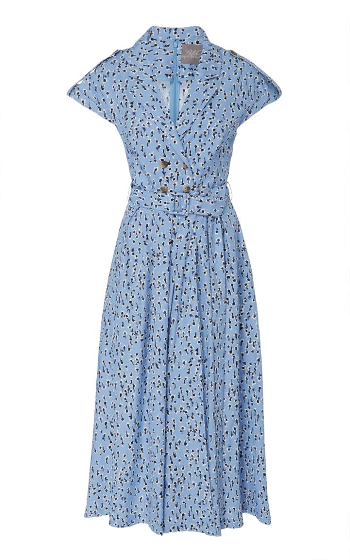 Lela Rose Printed Cotton Midi Dress