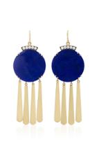 Sylva & Cie 18k Gold Lapis And Diamond Earrings