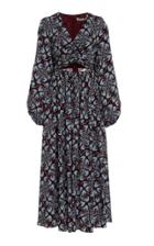 Amur Simone Ruched-front Cutout Midi Dress