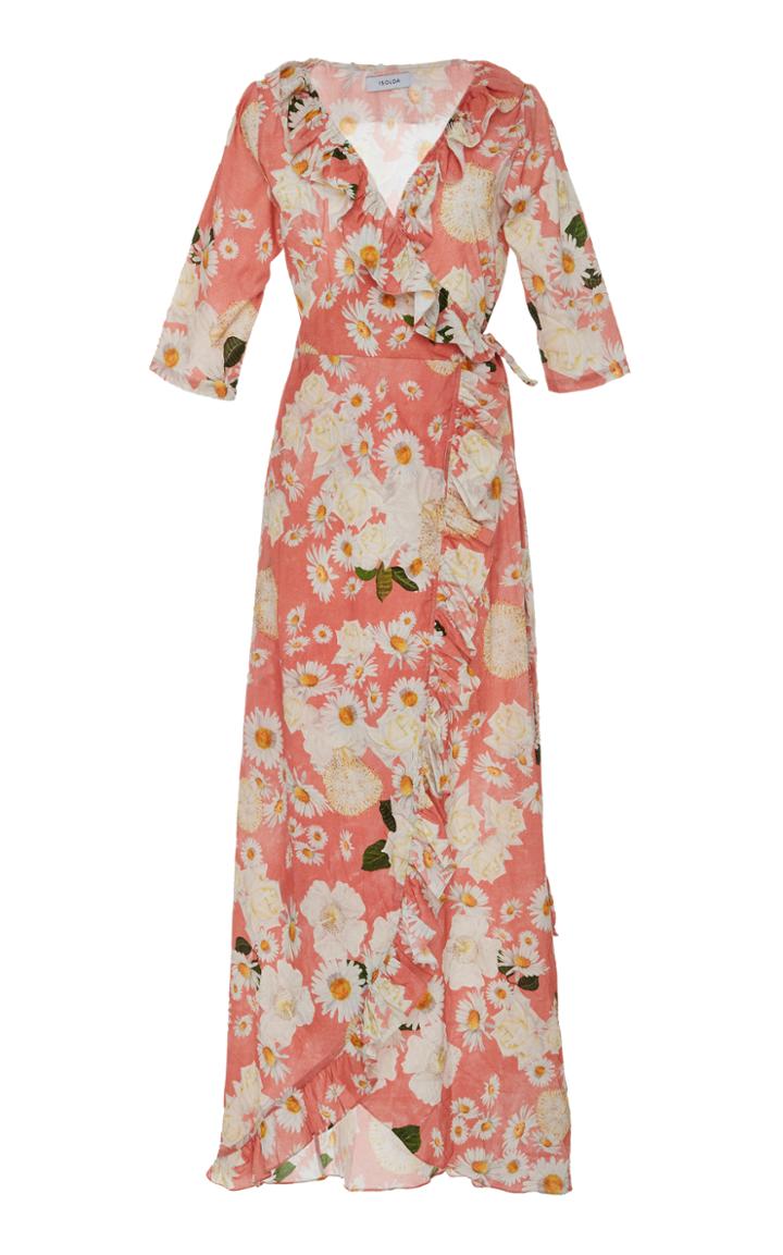 Isolda Frilled Wrap Maxi Dress