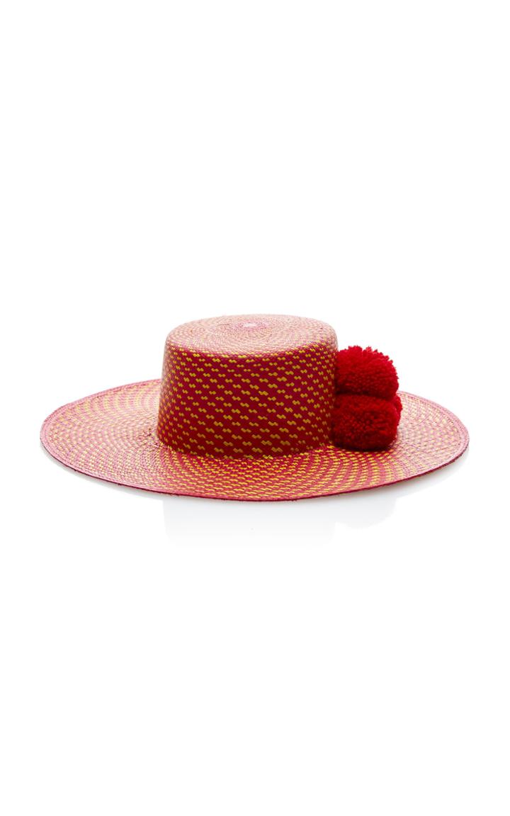 Sensi Studio Cordovez Two-tone Trinado Hat With Pom Poms