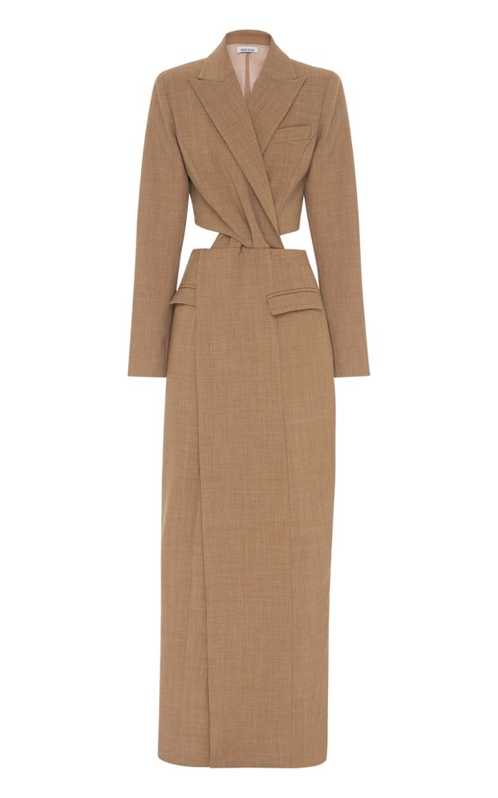 Moda Operandi Anna Quan Anja Cutout Wool-blend Dress