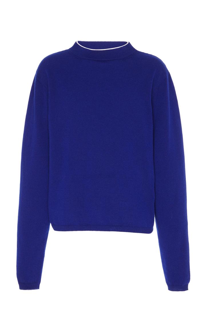 Moda Operandi Brandon Maxwell Cashmere Mock Neck Fitted Sweater Size: M