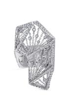 Mike Joseph White Gold And White Diamond Chain Ring