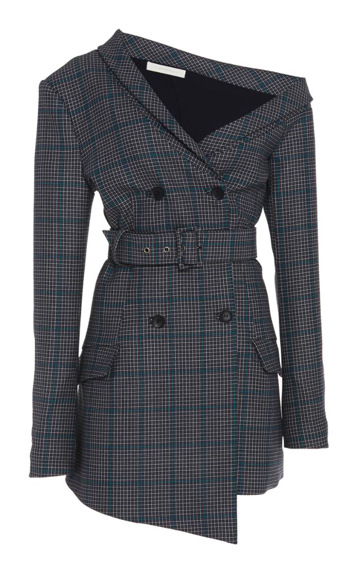 Jonathan Simkhai Glen Wool One Shoulder Jacket