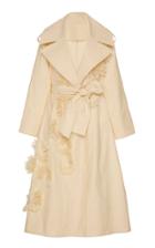 Moda Operandi Oscar De La Renta Embellished Twill Coat Size: 4