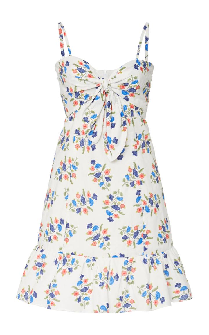 Rebecca De Ravenel Zaza Floral-print Cotton Mini Dress
