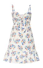 Rebecca De Ravenel Zaza Floral-print Cotton Mini Dress