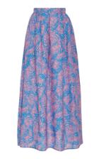 Jaline Amy Feather Print Silk Maxi Skirt