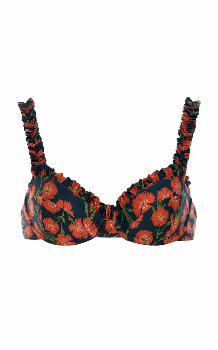 Moda Operandi Agua By Agua Bendita Agraz Ruffled Bermelo-print Bikini Top