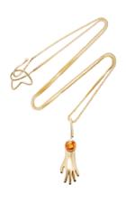 Pili Restrepo Ma Nos 10k Gold Spessartine And Diamond Charm Necklace
